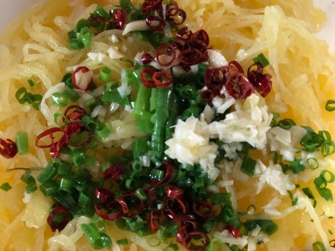 ネギ油のピリ辛そうめんかぼちゃ